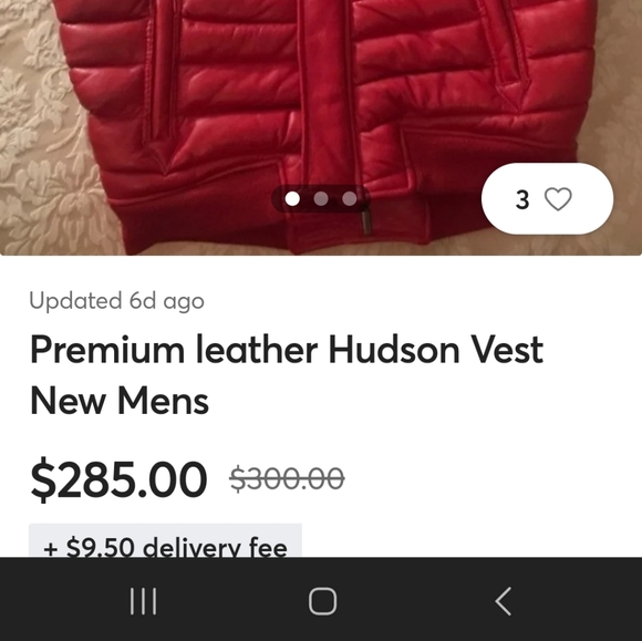 Hudson men's outwear black leather multiple zipper vest - Picture 6 of 8